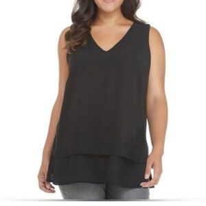 Michael Kors, Sleeveless V-Neck Layered Top, Size M